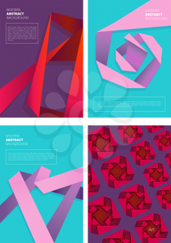 Abstract magazine covers. Modern colored shapes gradient forms geometry design vector background with place for text. Geometric pattern on magazine layout catalog illustration
