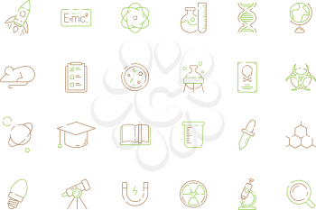 Science colored icon. Chemical experiment scientific lab biological innovation and practice laboratory equipment vector symbols. Illustration of laboratory experiment, equipment chemistry, test dna
