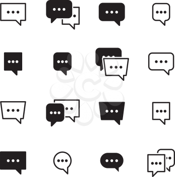 Dialog bubbles. Talking chatting box icons vector dialog pictogram for messengers. Box dialog talk, communication message and speech bubble communicate illustration