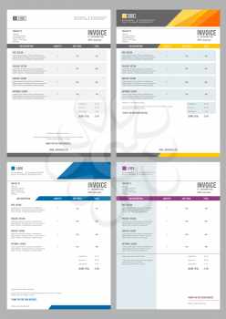 Invoice. Bills service money agreement vector print template with place for text. Bill paper total bookkeeping invoice form illustration