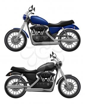 Motorcycle realistic. Urban transport sport motorbike vintage vehicle vector high quality isolated illustration. Motorcycle and motorbike, engine transport motor