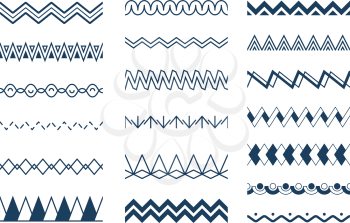 Seamless waves. Abstract geometrical zigzag shapes vector patterns collection. Geometric wave trendy line, linear zig zag abstract illustration