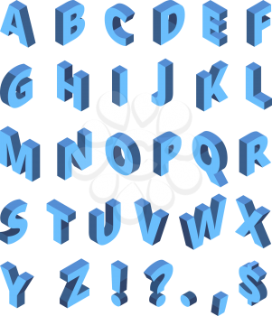 Isometric alphabet. Line colored letters geometrical halftone font vector typography set. Alphabet typography isometric letter, graphic abc typeset perspective illustration