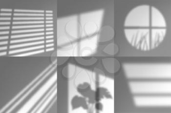 Window shadows. Natural long shades sunrise overlay light patterns decent vector shadows collection. Window effect overlap, shade from sunlight