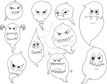 Set of Cartoon Vector Ghosts