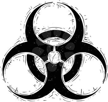 Vector drawing illustration of biohazard symbol