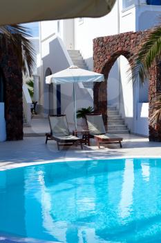  The cool swimming  pool, Greece, Santorini island