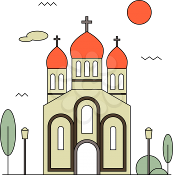 Orthodox church icon. Flat illustration of church vector icon for web design