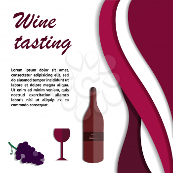 Invitation template for wine tasting events or wine presentation. Artistic design background with place for text