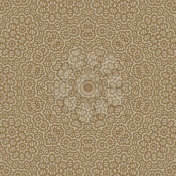 Abstract background, kaleidoscope tile pattern in gold colors. Mandala shape. Orient motif illustration