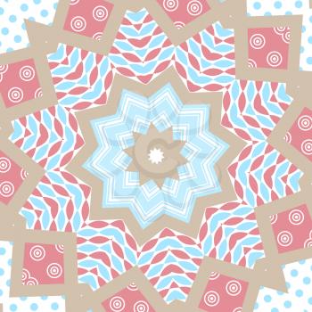 kaleidoscope pattern background with different geometrical shapes. Illustration modern banner design template.