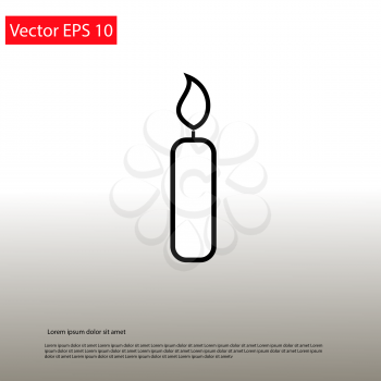 Single candle line icon vector illustration EPS 10