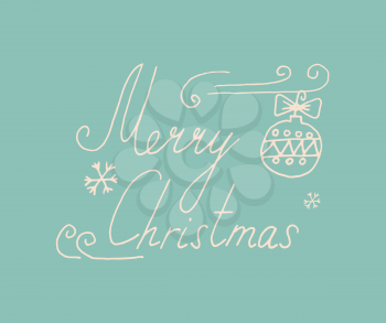 Merry Christmas lettering, handmade calligraphy, holiday season concept, vector background