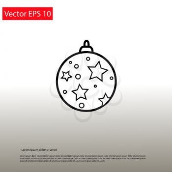 Christmas ball flat icon. Vector illustration EPS 10