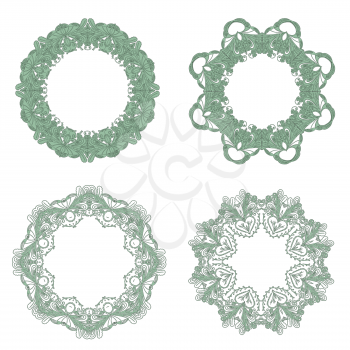 Vector Set of Baroque Lace Frame. Eps10