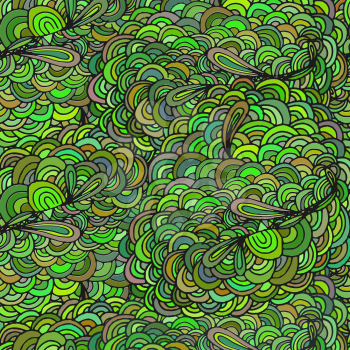 abstract hand drawn green seamless background pattern 