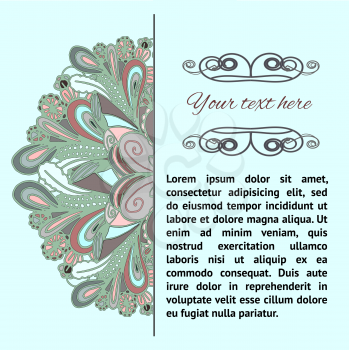 dudle pattern with place for text. Can be used as card, invitation, presentation