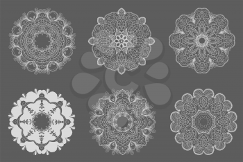 Circle lace ornament, round ornamental geometric hand-draw pattern. EPS10