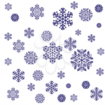 Winter background with blue snowflakes. Eps 10