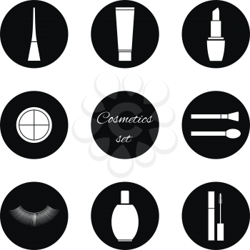 Cosmetic and make up flat icon set