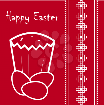 Happy easter card design with Easter cupcake and eggs