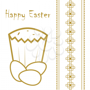 Happy easter card design with Easter cupcake and eggs