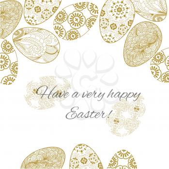 Easter card with lace decorated eggs. EPS10