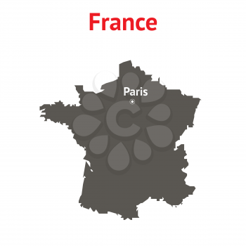 France map with capital. Vector EPS 10