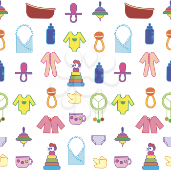 Toys background. Colorful seamless pattern. Can be used for children cloth, website, typography