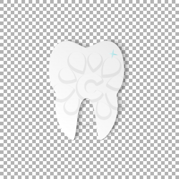 tooth dental on transparent background in modern flat style. Template for dental clinic, advertising etc.