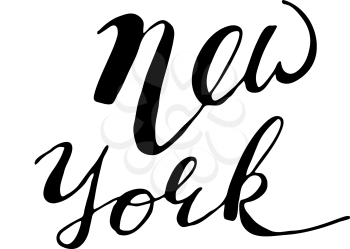 Hand drawn typography lettering phrase New York isolated on the white background. Modern brush calligraphy for typography poster and postcard or t-shirt print.