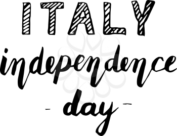 Italian National Rebuplic Day lettering. Vector banner in modern callygraphy style