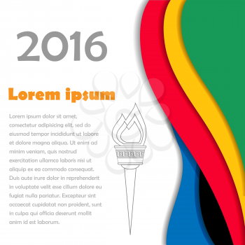 2016 Olympics brochures with abstract background. Summer Games in Brazil, Web design.