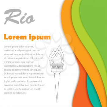 Rio Olympics brochures with abstract background. Summer Games in Brazil pattern. Sport gold medal event. Competition in Rio de Janeiro. Web design.