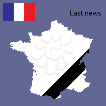 breaking news design. France recent events. Last news in country. Map and flag of France. Can be used as banner of last news for web sites, tv etc.