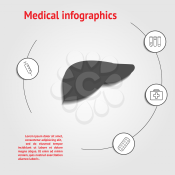 Liver Infochart medical template with space for text