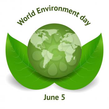 World environment day concept. Green Eco Earth. Vector illustration. Can be used for booklet, brochure, flyer, website
