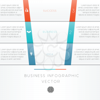  Vector illustration template of business infographic numbered three position