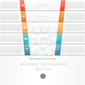  Vector illustration template of business infographic numbered five position