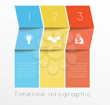 Template Conceptual Business Timeline Infographic design for three position can be used for workflow, banner, diagram, web design, area chart