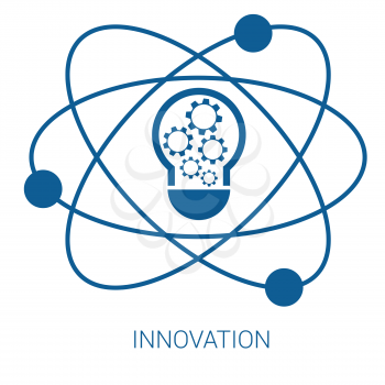 Innovation vector blue flat icon on white background. 