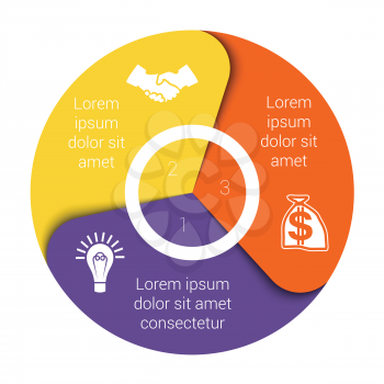 Pie chart diagram data Elements For Template infographics three position 