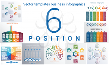 Set colorful templates for infographic 6 positions