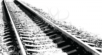 Vector black-and-white illustration Railway.