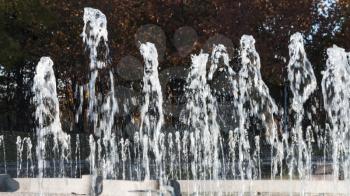 Fountain Splashing Water In The Park In Belgrade City Serbia