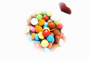 Colorful Little Candies On White Background
