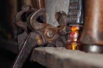 Vintage Rusted and Worn Tools In a Workshop