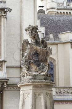 Gargoyle Mythical Creature Stone Statue At The Medieval Castle