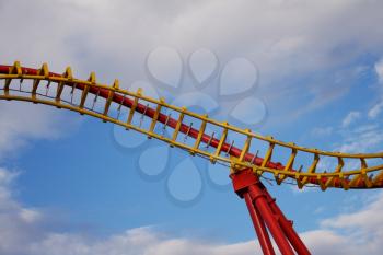 Roller Coaster Ride in Amusement Park. Entertainment and Adventure