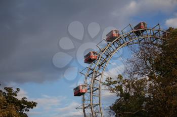 Ferris Wheel at Amusement Park Prater in Vienna Austria